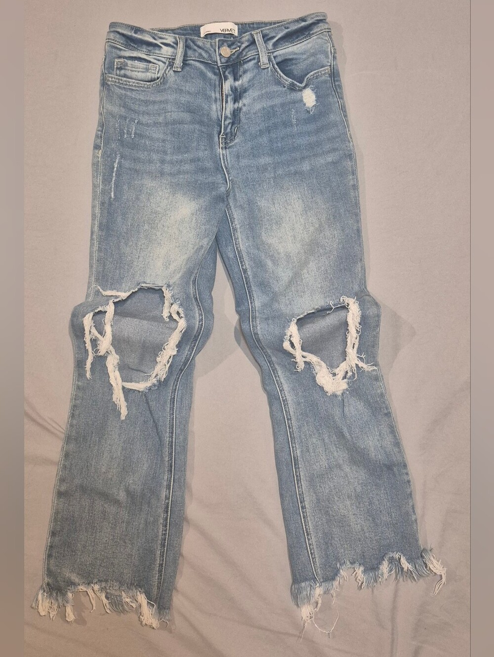 VERVET by Flying Monkey Size 27 Distressed Straight Leg Jeans Y2K Grunge